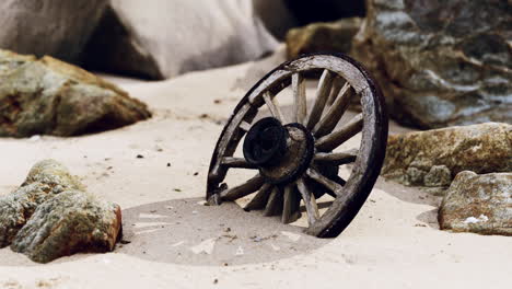old-tradition-waggon-wheel-on-the-sand